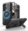 Dexnor for Samsung Galaxy S25 Case with Camera Cover Adjustable Kickstand Builtin Screen Protector Magnetic Rugged Shockproof Bumper Cases HeavyDuty Magnetic Protective Cover 2025Black