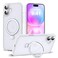 SKYLMW Compatible with iPhone 16 Plus Case with Invisible Magnetic ORing Stand MilitaryGrade Phone Case for iPhone 16 Plus 67 Compatible with MagSafeGreat Grip FeelingTranslucent