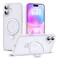 SKYLMW Compatible with iPhone 16 Plus Case with Invisible Magnetic ORing Stand MilitaryGrade Phone Case for iPhone 16 Plus 67 Compatible with MagSafeGreat Grip FeelingTranslucent
