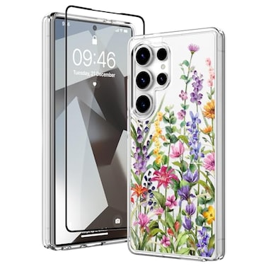 OOK for Samsung Galaxy S25 Ultra Case Colorful Wild Flowers Floral Clear Design with Full Camera Lens MilitaryGrade Protected Colorful Flower 69