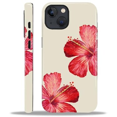 ilikediy for iPhone 1314 Case Compatible with Magsafe Pattern Design for Women Girls Hybrid 2 Layer Hard Shell Silicone Protective Magnetic CoverC Tropical Hibiscus Flower