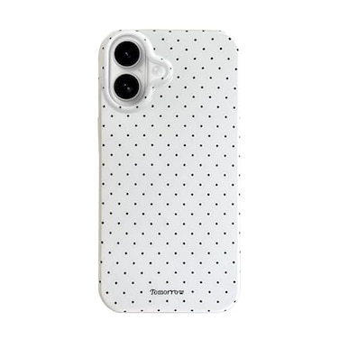inewateri Compatible for iPhone 16 Case with Cute Fashion Polka Dot Aesthetics Design Simple Cases for Soft TPU Slim Protection CoverWhite