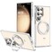 Zalinbo Compatible with Samsung Galaxy S22 S23 Ultra Case with 360Rotatable Magnetic Ring Stand Compatible with MagSafe Military Protection Shockproof Transparent Phone CaseClear