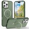Lufanbis Magnetic for iPhone 16 Pro Case with Ring Stand 10 FT Drop Protection Velvety Touch Slim Translucent Matte Back Shockproof Phone Case for iPhone 16 Pro 63 Midnight Green