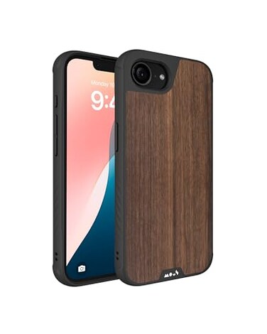 Mous for iPhone 16e Case 2025 MagSafe Compatible Limitless 60 Walnut Protective Shockproof Phone Cover