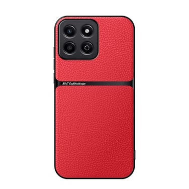 Kepuch Case Compatible for Honor 200 SmartHonor X7c Litchi Grain Magnetic Holder Builtin Metal Plate Cover Bumper Red