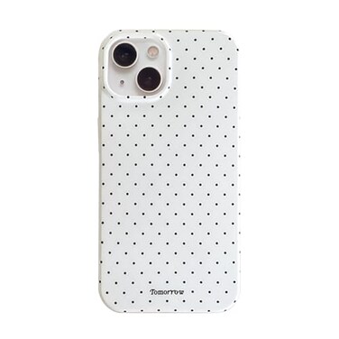 inewateri Compatible for iPhone 15 Case with Cute Fashion Polka Dot Aesthetics Design Simple Cases for Soft TPU Slim Protection CoverWhite