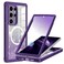 Hensione for Galaxy S24 Ultra CaseCompatible with MagSafeMagnetic Glitter Case Builtin 9H Tempered Glass Screen ProtectorShockproof Protective Case for Samsung Galaxy S24 UltraAll Purple