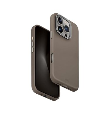 UNIQ Lyden for iPhone 16 Pro Case Flint Grey Minimalist Business Phone Case Integrated Magsafe Charging Ring