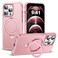 SKYLMW Compatible with iPhone 12 Pro Max Case iPhone 13 Pro Max Case 67 with Magnetic ORing Stand Compatible with MagSafeGreat Grip Feeling Rose Gold
