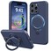 Vanxiliiy Compatible with iPhone 13 Pro Max Case Stand Slim Full Camera Protection Liquid Silicone Phone Case Suitable for iPhone 13 Pro Max Compatible with MagSafe Ring Magnetic Kickstand Dark Blue