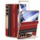 Kalernd for Samsung Galaxy Z Fold 5 Phone Case Luxury Premier Genuine Leather Full Body Hinge Protection Builtin Screen Protector Kickstand Slim Protective Cover for Galaxy ZFold 5 Red