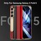 Kalernd for Samsung Galaxy Z Fold 5 Phone Case Luxury Premier Genuine Leather Full Body Hinge Protection Builtin Screen Protector Kickstand Slim Protective Cover for Galaxy ZFold 5 Red