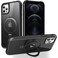 SKYLMW Compatible with iPhone 12 Case iPhone 12 Pro Case with Invisible Magnetic ORing Stand Translucent Phone Cases 61 Compatible with MagSafeGreat Grip Feeling Black