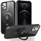 SKYLMW Compatible with iPhone 12 Case iPhone 12 Pro Case with Invisible Magnetic ORing Stand Translucent Phone Cases 61 Compatible with MagSafeGreat Grip Feeling Black