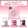 CAPRARO for iPhone 16 Pro Case for Women Girls Upgraded Full Camera Protection Compatible with MagSafe Cute Wave Translucent Matte Phone Case for iPhone 16 Pro Peach Pink