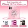 CAPRARO for iPhone 16 Pro Max Case for Women Girls Upgraded Full Camera Protection Compatible with MagSafe Cute Wave Translucent Matte Phone Case for iPhone 16 Pro Max Peach Pink
