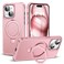 SKYLMW Compatible with iPhone 15 Plus Case with Invisible Magnetic ORing Stand MilitaryGrade Case for iPhone 15 Plus 67 Compatible with MagSafeGreat Grip Feeling Rose Gold