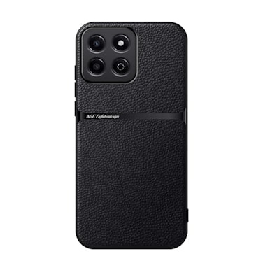 Kepuch Case Compatible for Honor 200 SmartHonor X7c Litchi Grain Magnetic Holder Builtin Metal Plate Cover Bumper Black