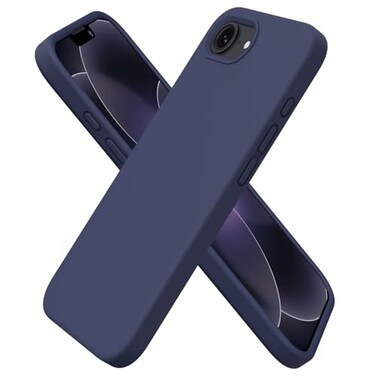 ORNARTO Compatible with iPhone 17e Case and for iPhone 16e Case 61 Liquid Silicone 3 Layers Full Covered Soft Gel Rubber Shockproof Cover Protective Phone Cases for 16e 17eMidnight Blue