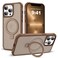 SKYLMW Compatible with iPhone 12 Pro Max Case iPhone 13 Pro Max Case with Invisible Magnetic ORing Stand Translucent Phone Cases 67 Compatible with MagSafeGreat Grip Feeling Brown