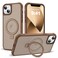 SKYLMW Compatible with iPhone 13 Case iPhone 14 Case with Invisible Magnetic ORing Stand Translucent Phone Cases for 13 14 61 Compatible with MagSafeGreat Grip Feeling Desert Brown