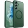 CANSHN Designed for Samsung Galaxy S25 Plus Case 2025 Full Camera Protection Compatible with Magsafe Translucent Matte Back Protective Phone Cover Deep Green