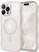 CAPRARO Cute for iPhone 14 Pro Case Compatible with MagSafe Curly Wave Edge Full Camera Protection 14 FT Drop Protection Magnetic Phone Case for 14 Pro 61 Inch Stone