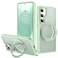 Zalinbo for Samsung Galaxy S25 Plus Case with 360Rotatable Magnetic Ring Stand Compatible with MagSafe Military Protection Shockproof Matte Translucent Phone Cases for Galaxy S25Green