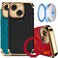 COOLQO for iPhone 13 Case 61 Upgraded 360 Spin Magnetic Stand Compatible with MagsafeMilitary Protection Plating Matte ScratchResistant Back Protective Shockproof Phone Case Black Gold