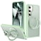 Zalinbo for Samsung Galaxy S25 Case with 360Rotatable Magnetic Ring Stand Compatible with MagSafe Military Protection Shockproof Matte Translucent Phone Cases for Samsung Galaxy S25Green