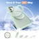 Zalinbo for Samsung Galaxy S25 Case with 360Rotatable Magnetic Ring Stand Compatible with MagSafe Military Protection Shockproof Matte Translucent Phone Cases for Samsung Galaxy S25Green