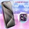 Bonoma for iPhone 15 Pro Max Case Magnetic Support for Magsafe Bling Laser Iridescent Florescent Crystal Luxury Camera Protector 2 Screen Protector Shockproof Edge Cover Purple