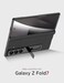 Miimall Ultra Slim for Samsung Galaxy Z Fold 7 Case with Magnetic Hinge Protection Tempered Glass Screen Protector Kick Stand PU Leather Protective Phone Full Cover for Z7 Fold7 5G Carbon Fiber