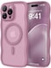 CAPRARO Cute for iPhone 15 Pro Case Compatible with MagSafe Curly Wave Edge Full Camera Protection 14 FT Drop Protection Magnetic Phone Case for 15 Pro 61 Inch Black Currant