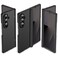 MAKAVO for Samsung Galaxy Z Fold 7 Case Builtin Outer Screen Protector Hinge Protection Fold7 Slim Thin Full Body Hard Shockproof Phone Cover Black