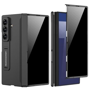 FODDOM PUROOM for Samsung Galaxy Z Fold 7 Case with Privacy Screen Protector Magnetic Hinge Coverage Protective Builtin Kickstand AllInclusive Shockproof Cover Black with Privacy Screen