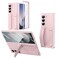 XIMAND for Samsung Galaxy Z Fold 7 Protect Case with Wristband StandBulitin Screen Lens Protection Shockproof Full Body Drop Fall ProtectionPink