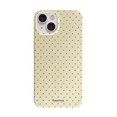 inewateri Compatible with iPhone 13iPhone 14 Case with Cute Fashion Polka Dot Aesthetics Design Simple Cases for Soft TPU Slim Protection CoverLemonYellow