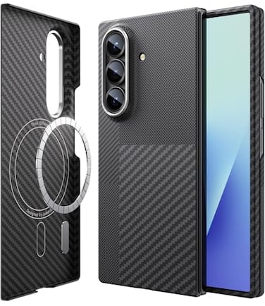 JUESHITUO for Samsung Galaxy Z Fold 7 Case Ultra Slim 600D1500D Aramid Fiber Made Fold 7 Case Fit for MagSafe Minimalist Carbon Fiber Textures Less Touch Feeling Sturdy Magnetic Thin Cover