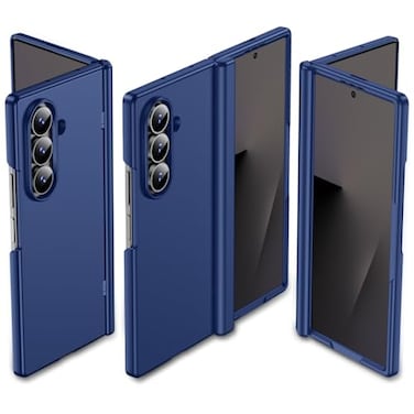 MAKAVO for Samsung Galaxy Z Fold 7 Case Builtin Outer Screen Protector Hinge Protection Fold7 Slim Thin Full Body Hard Shockproof Phone Cover Blue