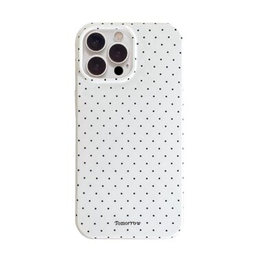 inewateri Compatible with iPhone 15 Pro Case with Cute Fashion Polka Dot Aesthetics Design Simple Cases for Soft TPU Slim Protection CoverWhite