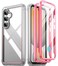 Poetic Guardian Case for Samsung Galaxy S24 FE 5G 20 FT MilGrade Drop Tested Builtin Screen Protector Work with Fingerprint ID FullBody Rugged Shockproof Protective Cover Case PinkClear