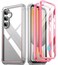 Poetic Guardian Case for Samsung Galaxy S24 FE 5G 20 FT MilGrade Drop Tested Builtin Screen Protector Work with Fingerprint ID FullBody Rugged Shockproof Protective Cover Case PinkClear