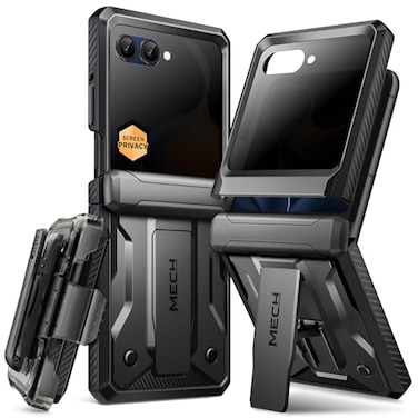 TONGATE for Motorola Razr 2026 Case Razr 20252024 Case with Privacy Screen Protector Stand BeltClip Hinge Protection Cover AntiSlip FullBody Military Grade Protective Black