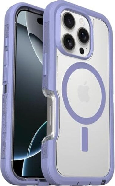 OtterBox iPhone 16 Pro Phone Case Defender Series XT Rugged MagSafe Compatible MilitaryGrade Drop Protection Shockproof Raised Edges Purple NonRetail Packaging