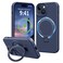 Vanxiliiy Compatible with iPhone 14 Case with Stand Slim Premium Liquid Silicone Phone Cases for iPhone 14 61 Compatible with MagSafe Magnetic Ring Kickstand Case Full Camera Protection Dark Blue