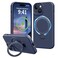 Vanxiliiy Compatible with iPhone 14 Case with Stand Slim Premium Liquid Silicone Phone Cases for iPhone 14 61 Compatible with MagSafe Magnetic Ring Kickstand Case Full Camera Protection Dark Blue
