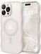 CAPRARO Cute for iPhone 15 Pro Case Compatible with MagSafe Curly Wave Edge Full Camera Protection 14 FT Drop Protection Magnetic Phone Case for 15 Pro 61 Inch Stone