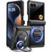 TONGATE for Motorola Razr 2026 Case Razr 20252024 Case with Privacy Screen Protector 360 Spin Magnetic Stand Compatible with Magsafe Hinge Protection Military Grade Drop Phone Cover Black